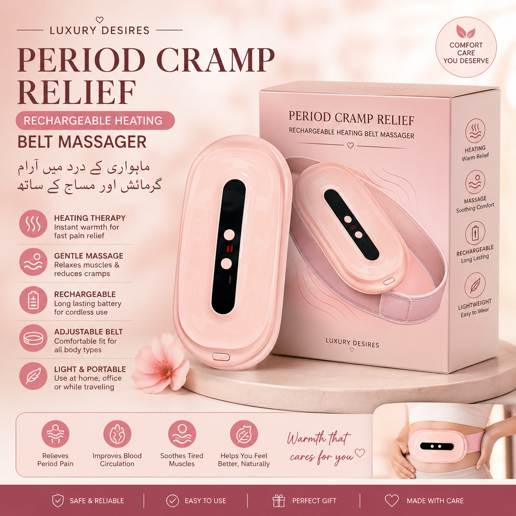 Period Cramp Relief Electric Heating Belt Massager | Luxury Desires