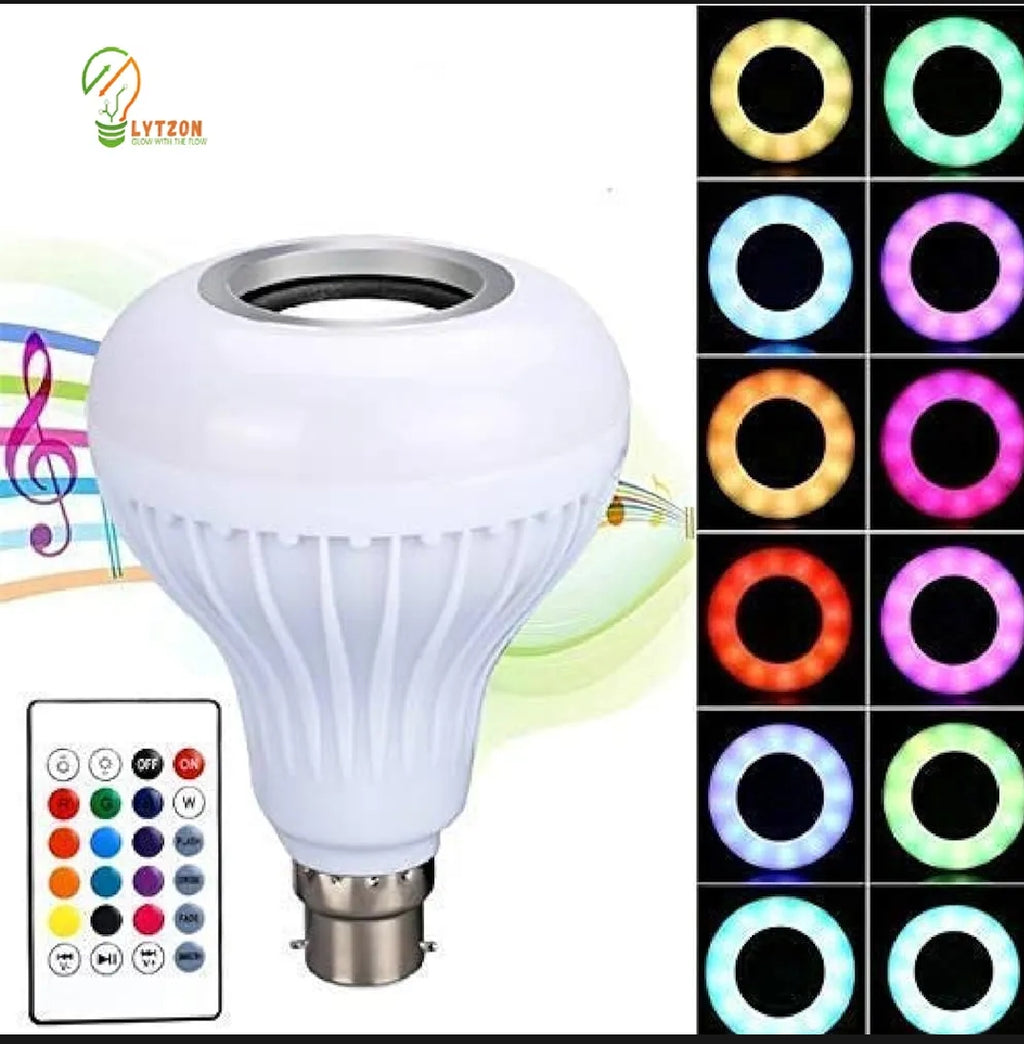 LED RGB Bluetooth Light Speaker Music Bulb with (Wireless Remote)