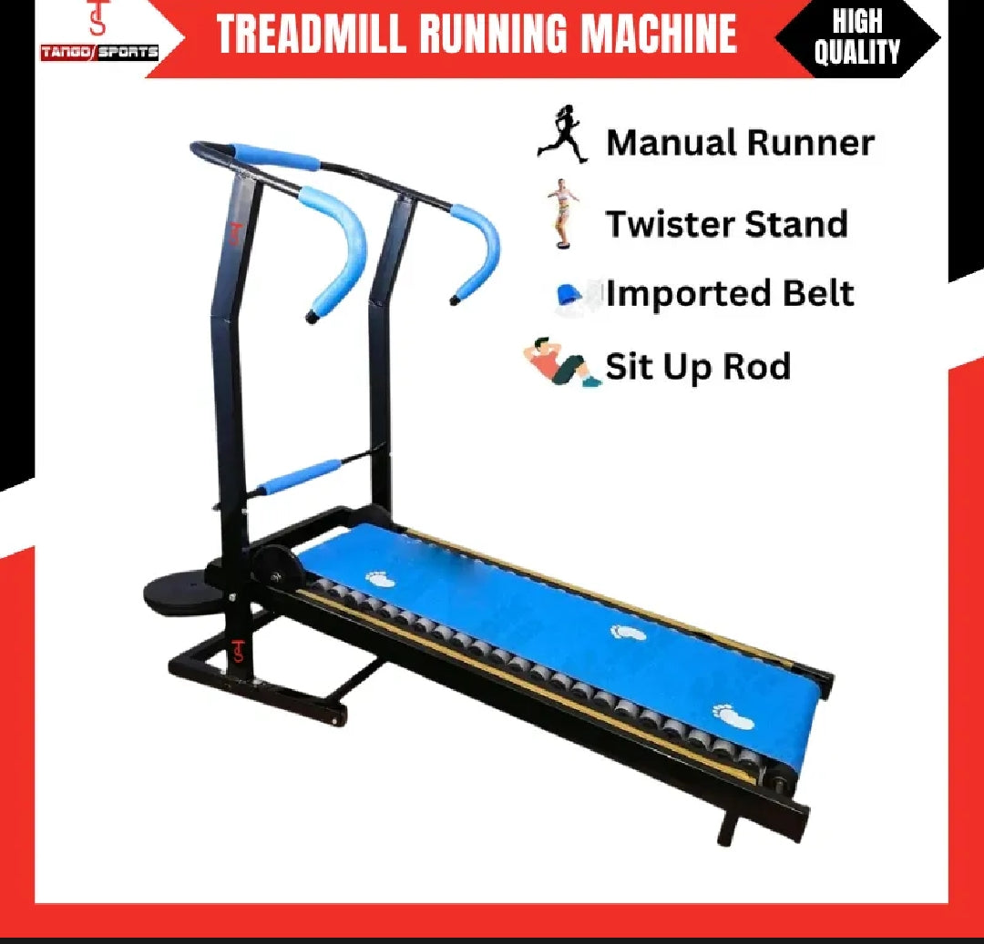 19 Rollers Manual Treadmill Running Machine for Home Gym Roller Jogging Machine Foldable Tread Mill Easy Assembly