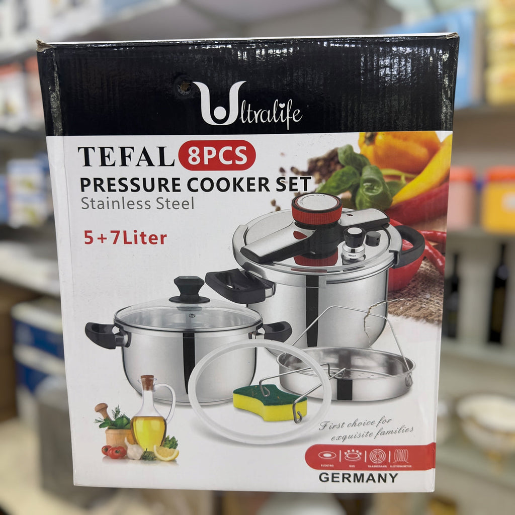 Tefal Stainless Steel 8pcs Pressure Cooker