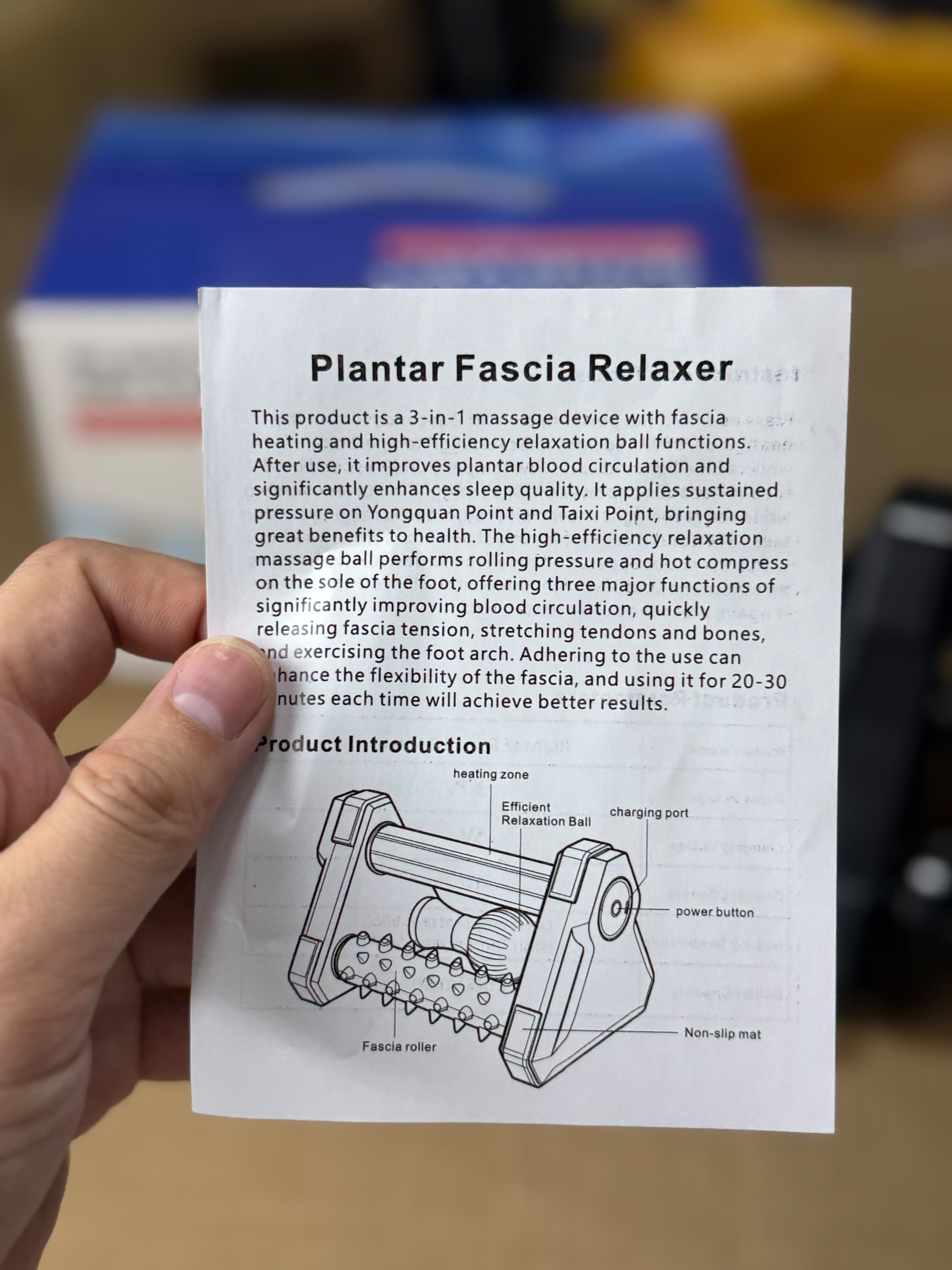 3-in-1 Plantar Fascia Relaxer & Electric Foot Massager with Heat