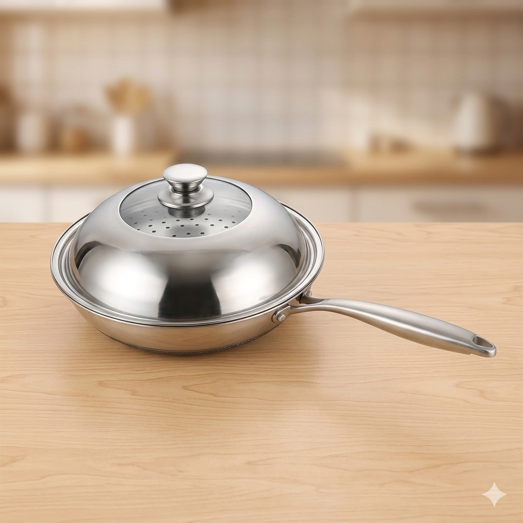 lot imported lesser coating deep fry pan 32CM food stamer