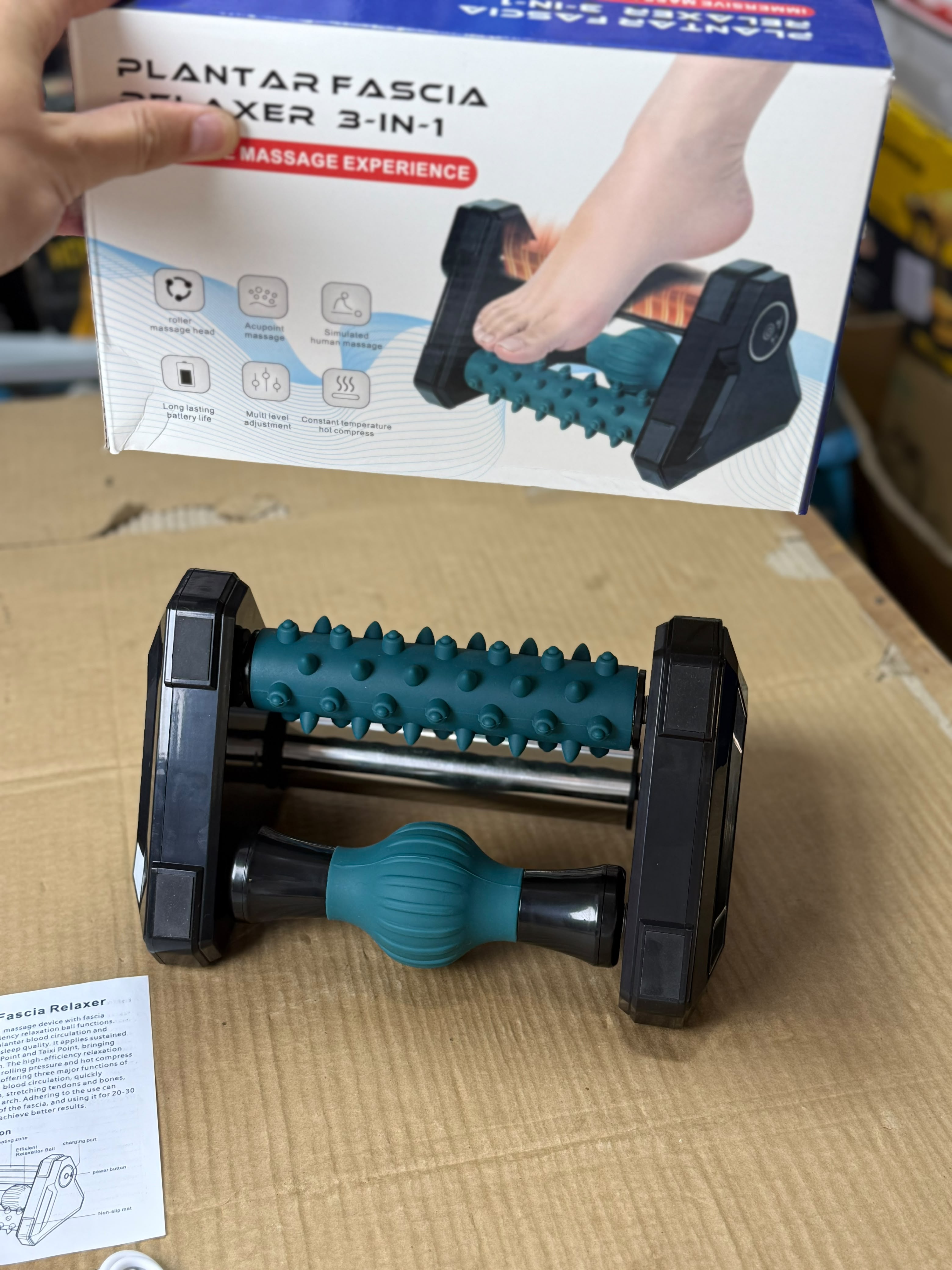 3-in-1 Plantar Fascia Relaxer & Electric Foot Massager with Heat