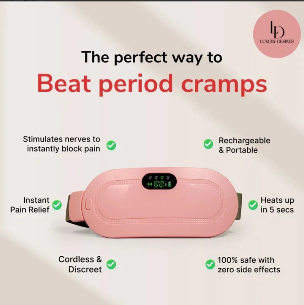 Period Cramp Relief Electric Heating Belt Massager | Luxury Desires