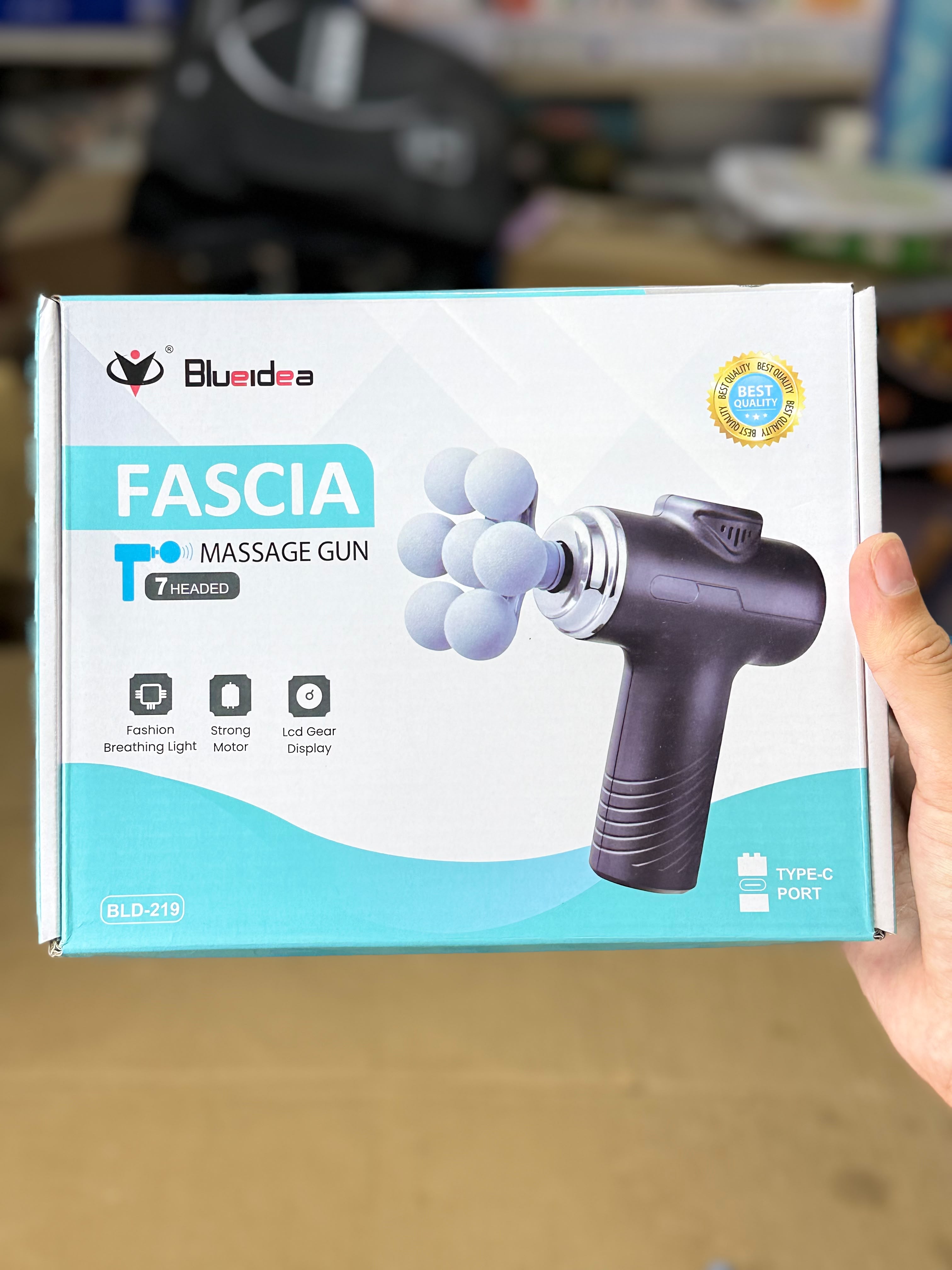 Blueidea 7-Headed Fascia Massage Gun – Professional Deep Tissue Muscle Massager