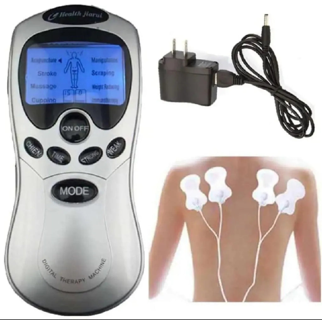 BlueIdea Digital Machine Body Pulses Muscle Relaxation 4 Pads with Battery and Charger