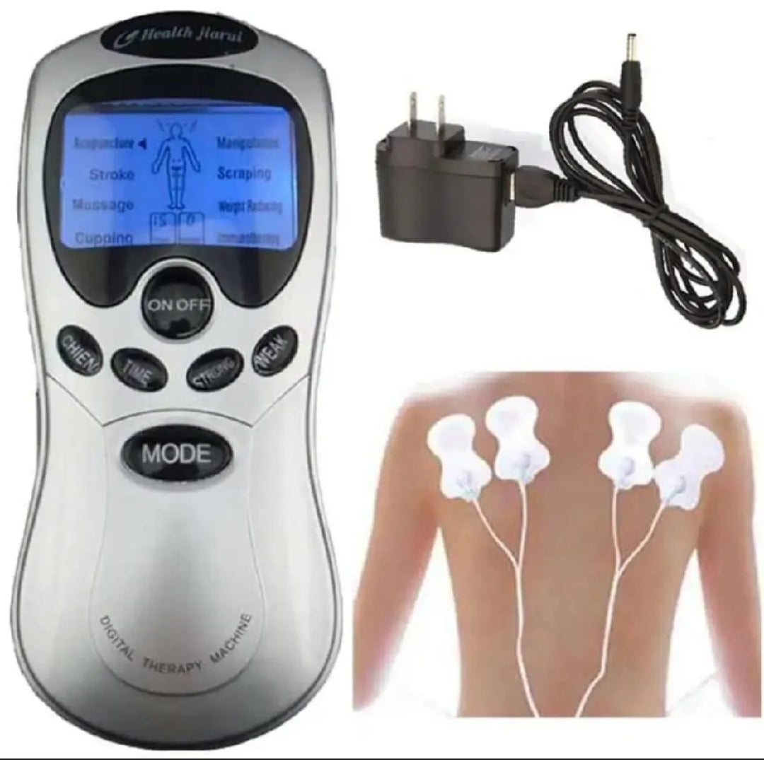 BlueIdea Digital Machine Body Pulses Muscle Relaxation 4 Pads with Battery and Charger