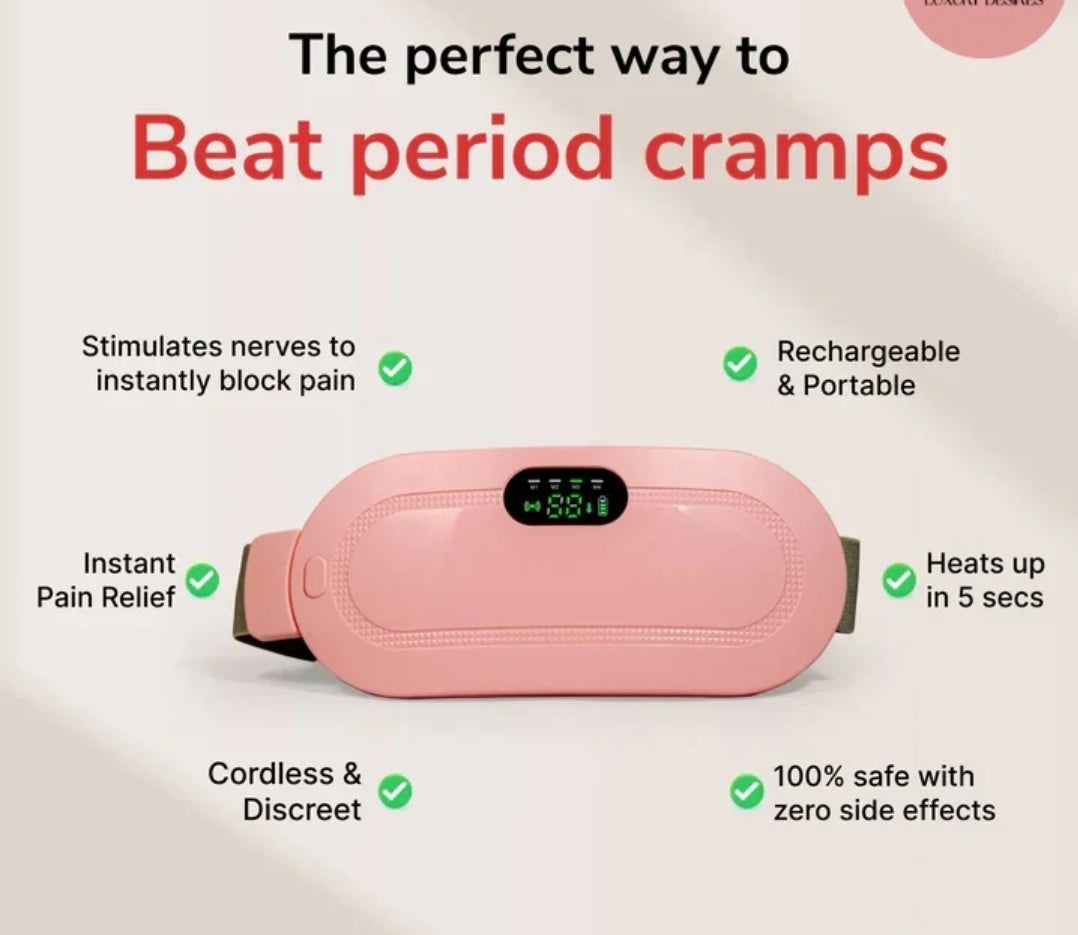 Period Cramp Relief Electric Heating Belt Massager | Luxury Desires
